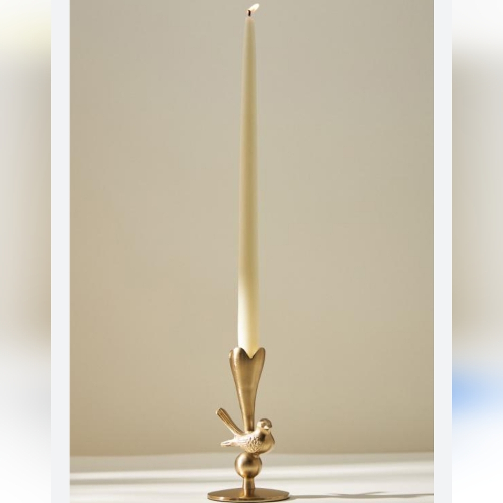 Anthropologie "Marizia Sparrow Candleholder in Bronze" New